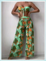 3-Piece Floral Print Knot Front Bikinis