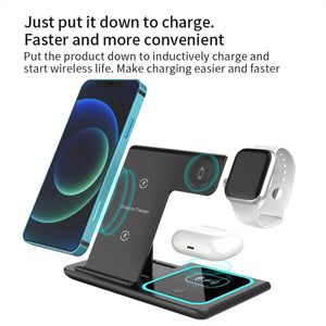 Magnetic Wireless Charging Stand for iPhone 15/14/13/12, iWatch Ultra/8/7/6/5, AirPods 3/2/Pro, Samsung