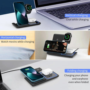 Magnetic Wireless Charging Stand for iPhone 15/14/13/12, iWatch Ultra/8/7/6/5, AirPods 3/2/Pro, Samsung