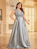 Plus Size Luxury Satin Evening Dress