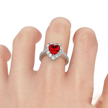 Load image into Gallery viewer, Red Color Zircon Sterling Silver Ring
