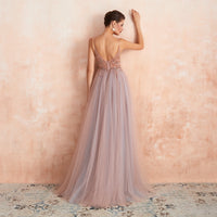 Pink Beaded Prom Dress