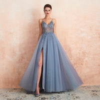 Pink Beaded Prom Dress