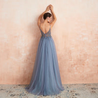 Pink Beaded Prom Dress