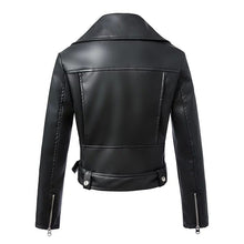 Load image into Gallery viewer, Black Animal Friendly Leather Jacket (Zippers &amp; Belt)
