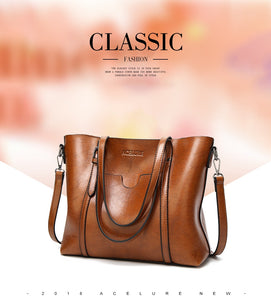 Oil Wax Luxury Leather Handbag
