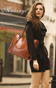 Oil Wax Luxury Leather Handbag