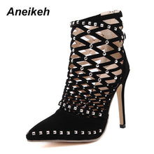 Load image into Gallery viewer, Gladiator Rivet Studded Ankle Boots
