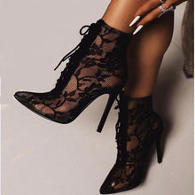 Load image into Gallery viewer, Pointed Toe Lace-up High Heels
