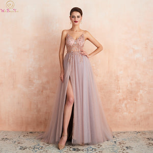 Pink Beaded Prom Dress