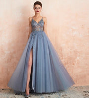 Pink Beaded Prom Dress