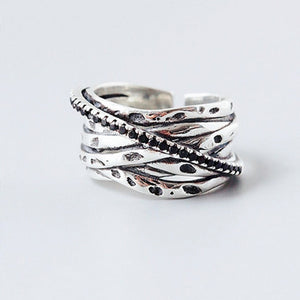 Geometric Layer Smile Face Adjustable Rings