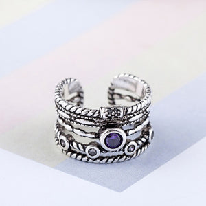 Geometric Layer Smile Face Adjustable Rings