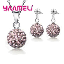 Load image into Gallery viewer, Silver Disco Sterling Earring Pendant Necklace Set
