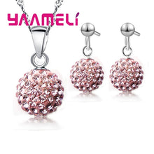 Load image into Gallery viewer, Silver Disco Sterling Earring Pendant Necklace Set
