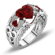 Load image into Gallery viewer, Multicolor Sterling Silver Princess Heart Zircon Engagement Rings
