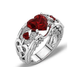 Load image into Gallery viewer, Multicolor Sterling Silver Princess Heart Zircon Engagement Rings
