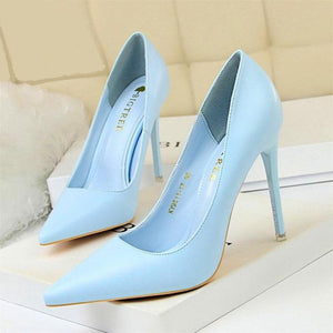 Soft Leather Candy Color Heels
