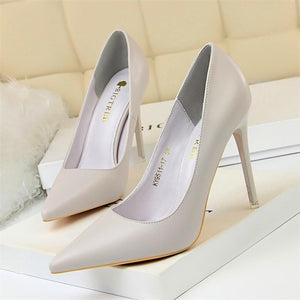 Soft Leather Candy Color Heels