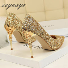 Load image into Gallery viewer, Metal Decoration Bling High Heels
