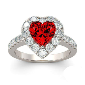 Red Color Zircon Sterling Silver Ring