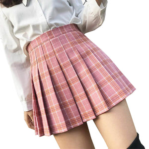 High Waist Pleated Mini Skirt