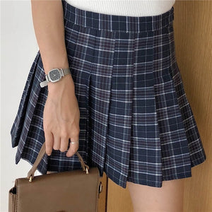 High Waist Pleated Mini Skirt