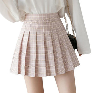 High Waist Pleated Mini Skirt