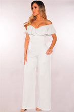 Load image into Gallery viewer, Off Shoulder Short Sleeve Ruffle Jumpsuit
