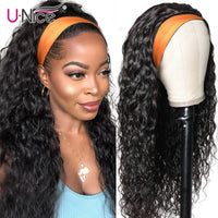 Human Hair Headband Scarf Wig