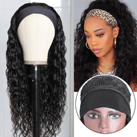 Human Hair Headband Scarf Wig