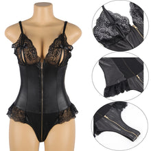Load image into Gallery viewer, Pu Faux Leather Bodysuit
