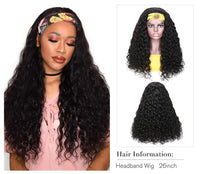 Human Hair Headband Scarf Wig