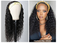 Human Hair Headband Scarf Wig