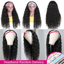 Load image into Gallery viewer, Human Hair Headband Scarf Wig
