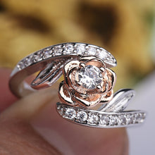 Load image into Gallery viewer, Sterling Silver Rose Flower Ring
