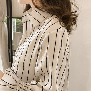 Loose Sleeve Stripped Blouse